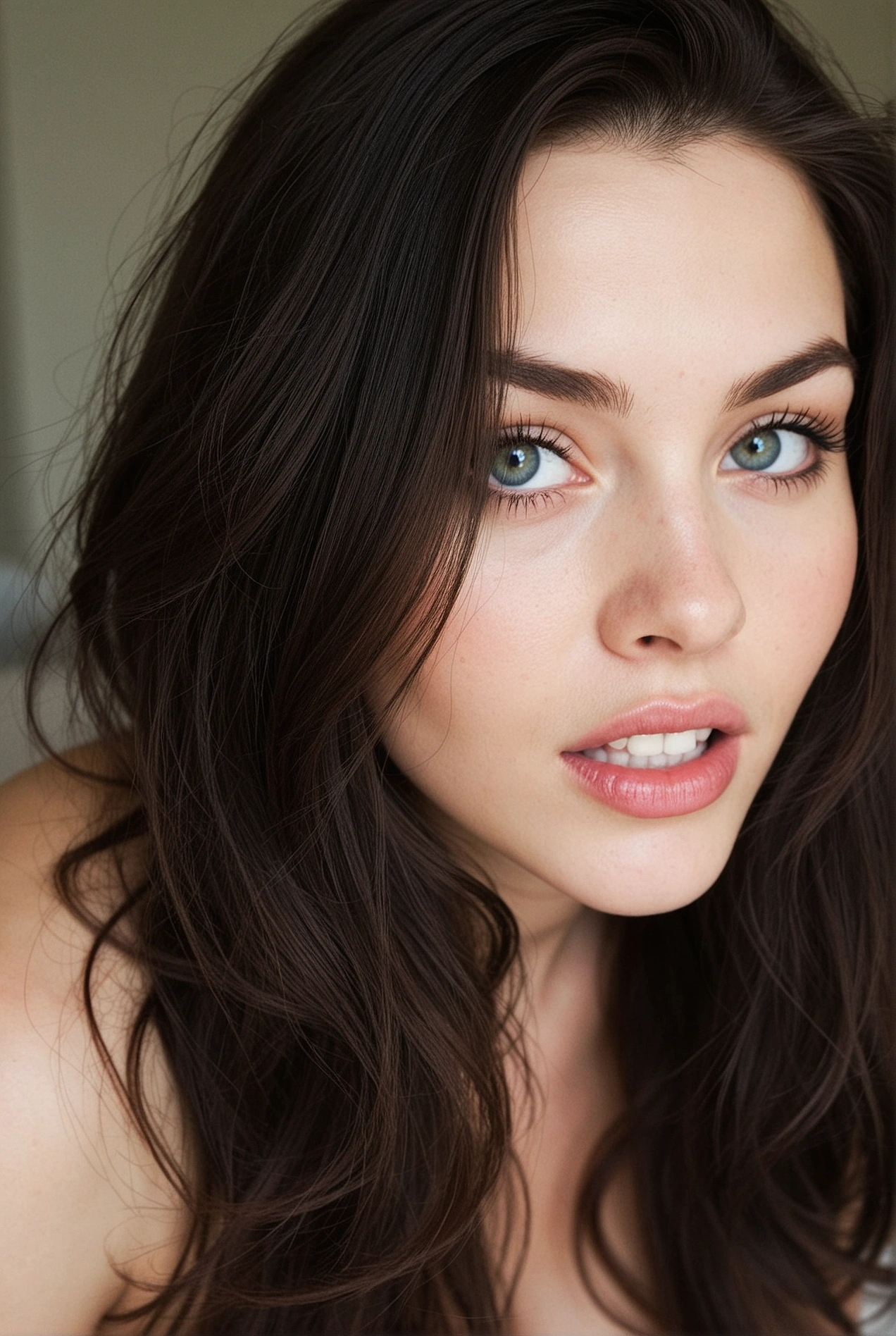 AI companion playful teasing portrait